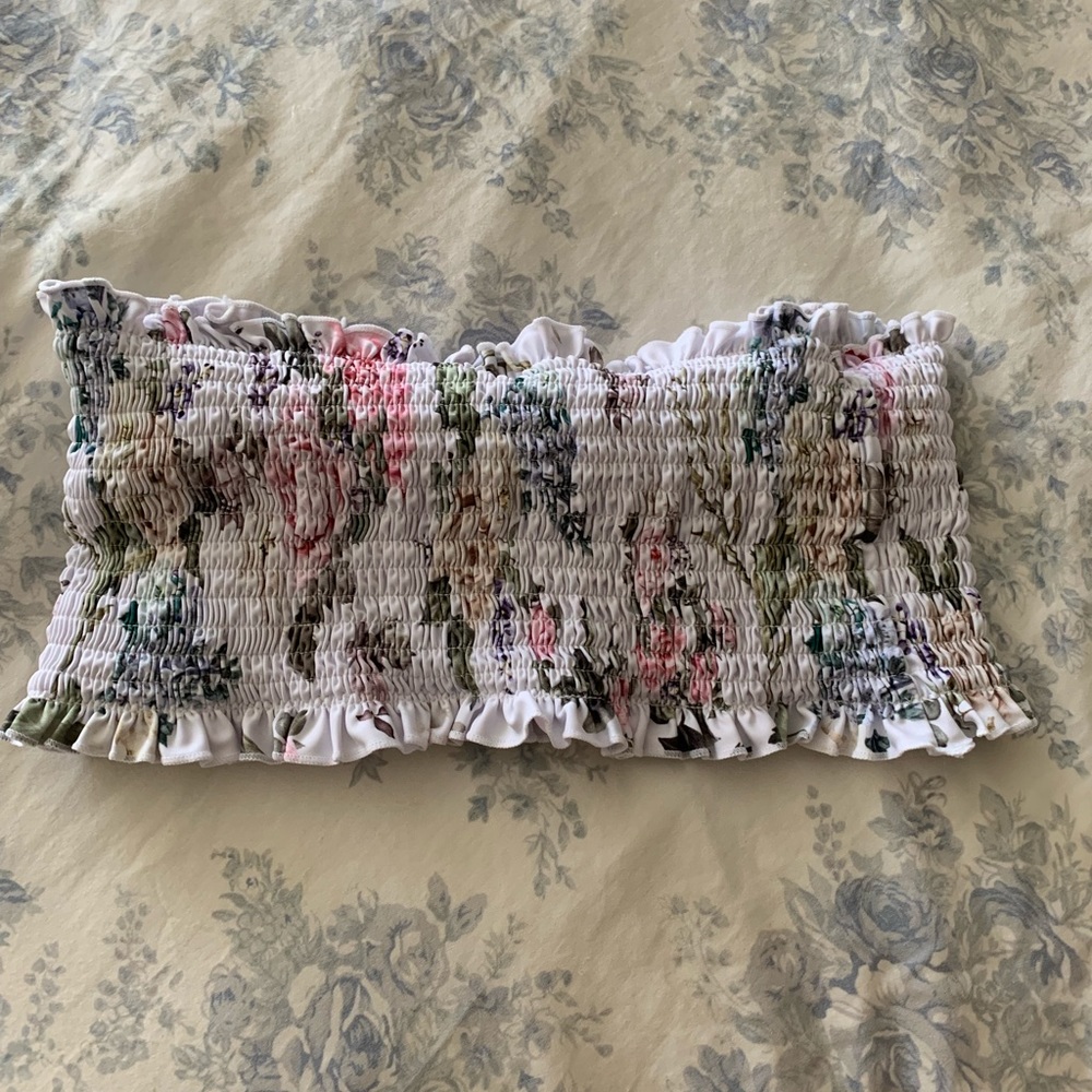 floral bandeau bikini top